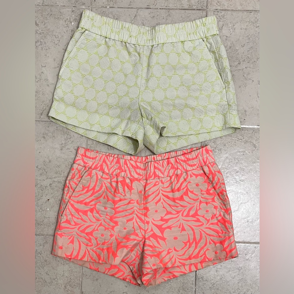 J.Crew Shorts (lime green / hot pink) - 2 pair -  Size 0